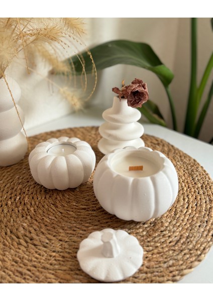 Punki Dekoratif Set/ Balkabağı Mumluk / Tealight Mum / Mini Vazo Seti fiyatları