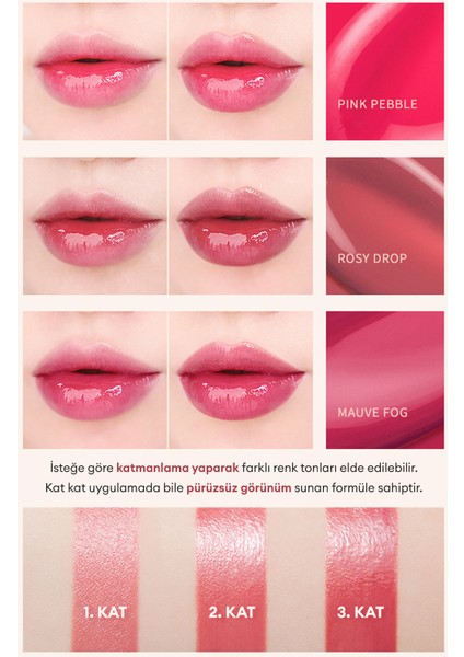 Uzun Süre Kalıcı, Nemli Bitiş Sunan Parlak Tint Dare Tint Dewy Drop (Pink Pebble)