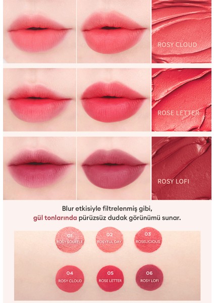 Uzun Süre Kalıcı, Bulaşma Yapmayan, Kadifemsi Bitiş Sunan Tint Dare Tint Melty Velvet (Rosyful Day)