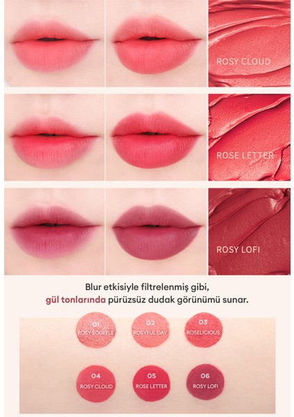 Uzun Süre Kalıcı, Bulaşma Yapmayan, Kadifemsi Bitiş Sunan Tint Dare Tint Melty Velvet (Rosy Souffle)