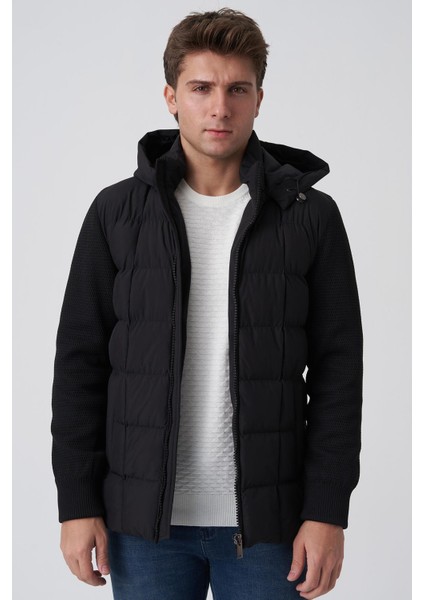 Abrantes 5004 Slim Fit Triko Mont Siyah