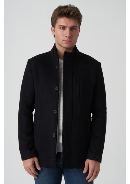 Agualva-Cacém 58152 Slim Fit Palto Siyah