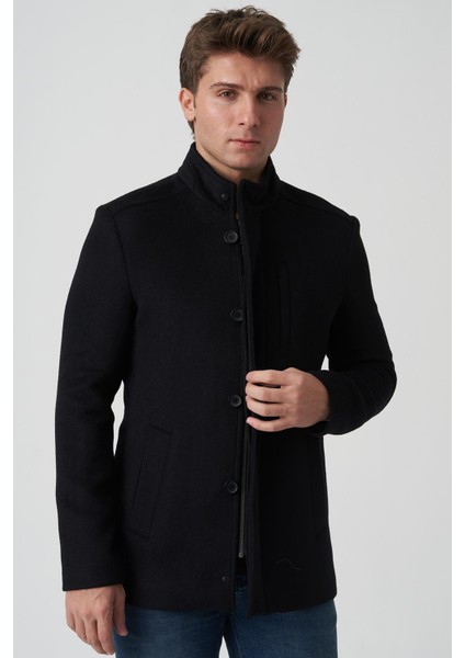Agualva-Cacém 58152 Slim Fit Palto Siyah fiyatları