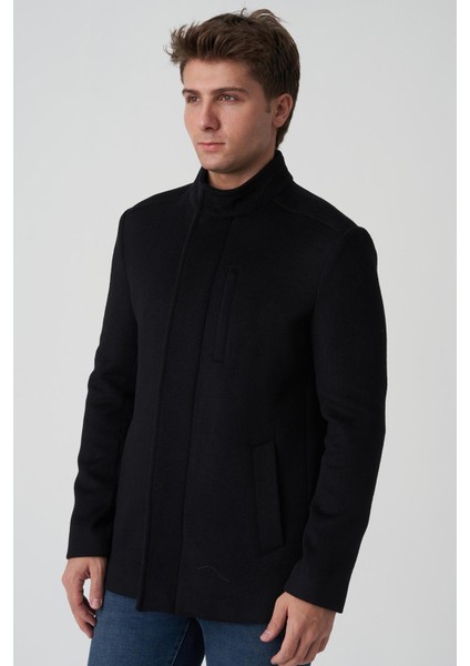 Agualva-Cacém 58152 Slim Fit Palto Siyah fırsatları