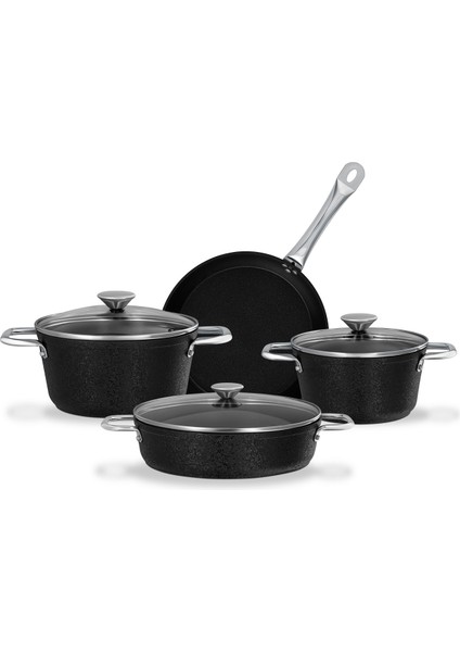 Titanium 7 Parça Tencere Seti Noir - Siyah