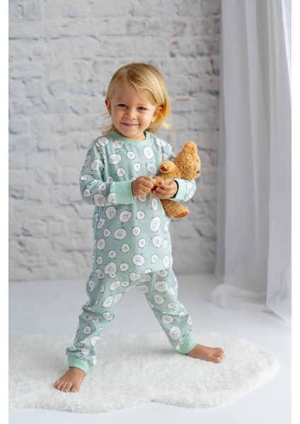 Unisex Bebek Desenli Pijama Takımı
