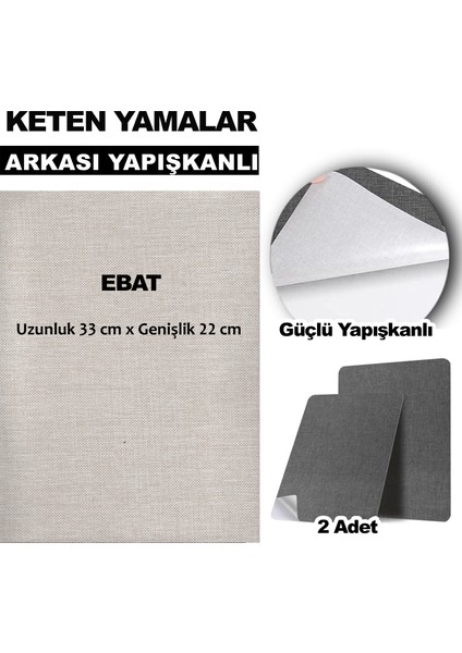 Keten Kumaş Tamir Yamaları Arkası Yapışkanlı Fixall Marka 22 x 33 Cm. 2 Adet Renk Seçenekli fiyatları