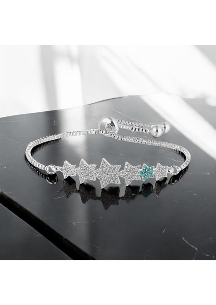 Gümüş Kaplama Yıldızlı Asansör Bileklik PS3759 modelleri