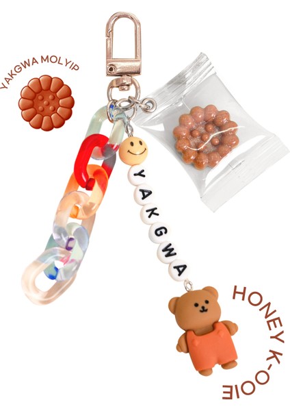 Renkli Zincir ve Boncuk Detaylı Telefon Charmı Aksesuar PERIPERA Honey K-Ookie Beaded Phone Strap modelleri