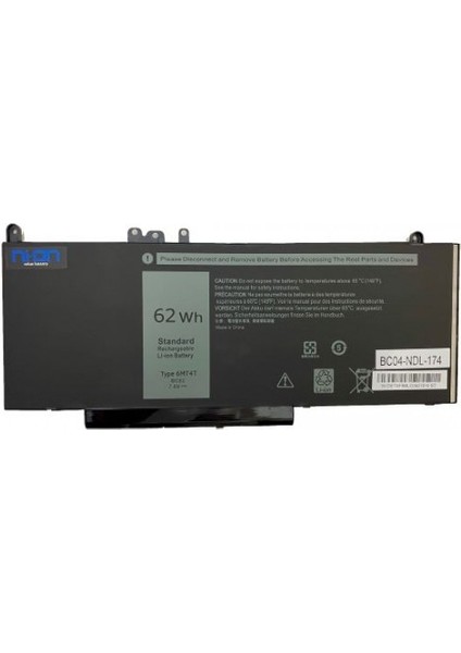 Dell 0C1P4 6MT4T, TXF9M 79VRK 07V69, HK6DV 0HK6DVNOTEBOOK Batarya - Pil
