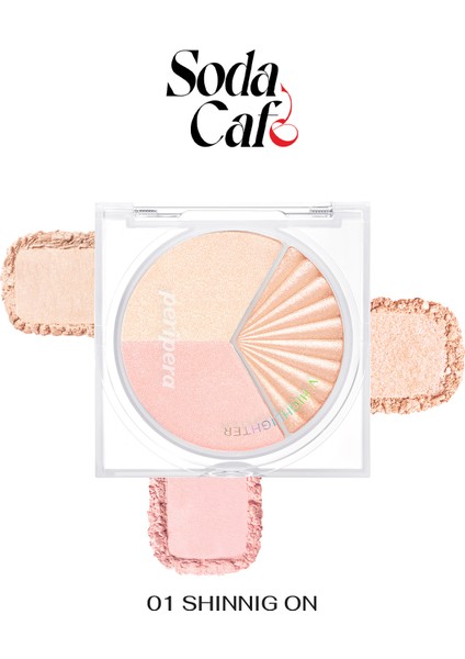 İnci Işıltıları İçeren Aydınlatıcı Paleti PERIPERA V Highlighter Ad (001 Shining On)