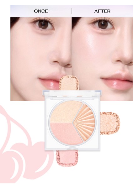 İnci Işıltıları İçeren Aydınlatıcı Paleti PERIPERA V Highlighter Ad (001 Shining On)