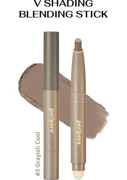 Pratik Uygulanan Çift Taraflı Kontür Stick PERIPERA V Shading Blending Stick (003 Grayish Cool)