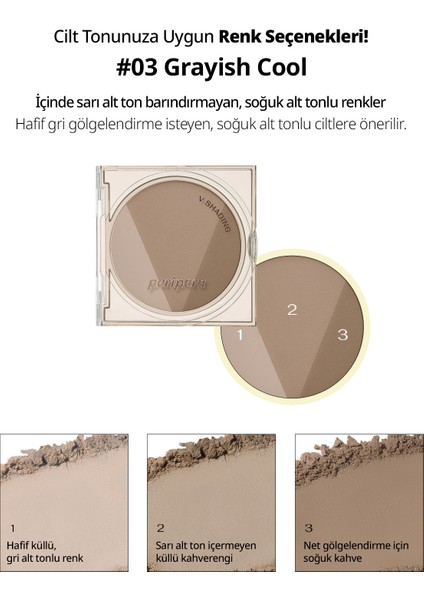 Doğal Görünüm Sunan 3’lü Kontür Kiti PERIPERA V Shading (003 Grayish Cool) modelleri