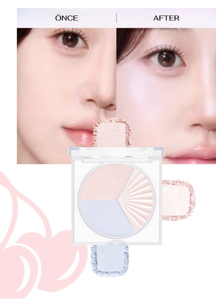 İnci Işıltıları İçeren Aydınlatıcı Paleti PERIPERA V Highlighter Ad (002 Clear Flash)