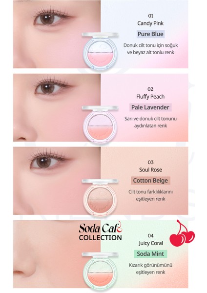 Doğal ve Aydınlık Görünüm Sunan İki Tonlu Allık PERIPERA Pure Blushed Custom Cheek(002 Fluffy Peach)