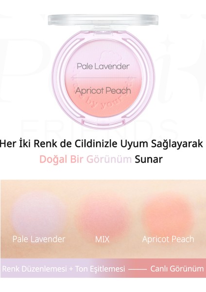 Doğal ve Aydınlık Görünüm Sunan İki Tonlu Allık PERIPERA Pure Blushed Custom Cheek(002 Fluffy Peach)