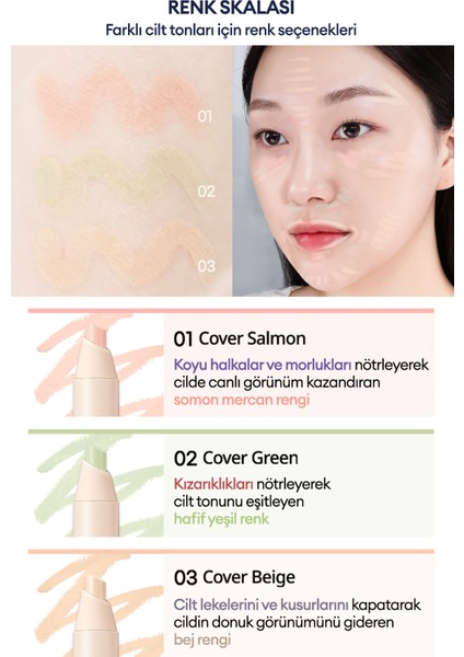 Renk Düzenleyici Kalem Kapatıcı Bej Renk PERIPERA Mood Fit Pencil Concealer 003 Cover Beige indirimleri