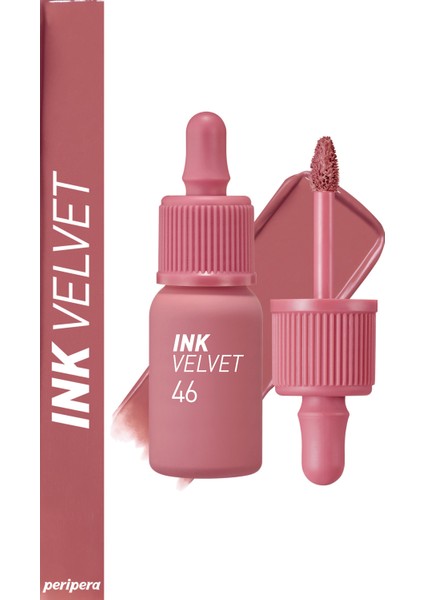 Yüksek Pigmentli, Kadife Görünümlü, Gün Boyu Kalıcı Tint PERIPERA Ink Velvet (#46 Pink Mauve Nude)