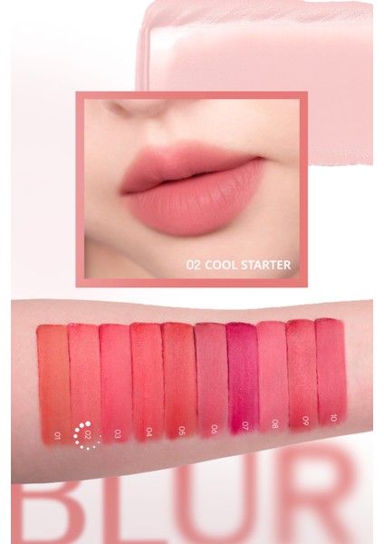 Gün Boyu Kalıcı Pürüzsüz Matlık Sunan Tint PERIPERA Over Blur Tint (002 Cool Starter)