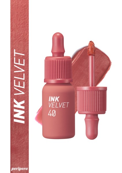 Yüksek Pigmentli, Kadife Görünümlü, Gün Boyu Kalıcı Tint PERIPERA Ink Velvet (#40 Calm Rosy)