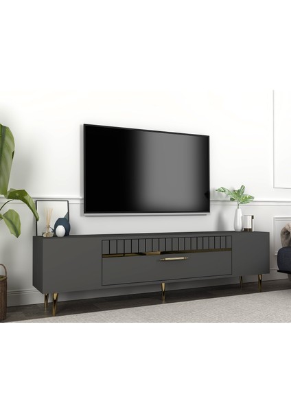 DEKOLP1CT Tv Sehpası Antrasit-Altın fiyatları