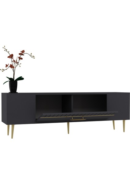 DEKOLP1CT Tv Sehpası Antrasit-Altın fırsatları