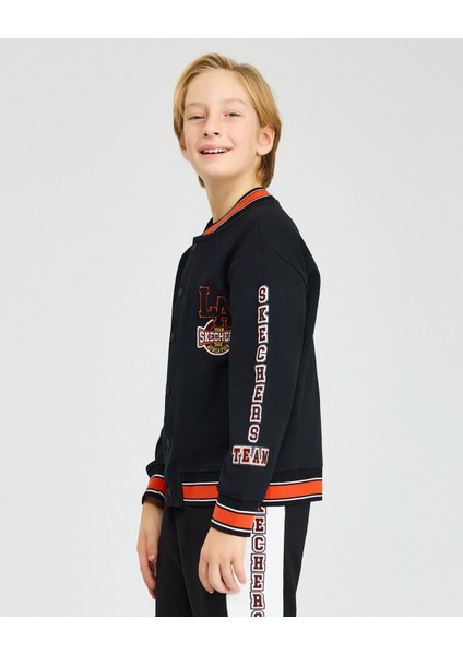 B 2xi-Lock Bomber Jacket Büyük Erkek Çocuk Siyah Mont SK242080-001