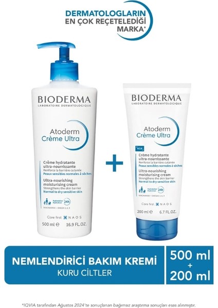 Atoderm Cream Ultra Normal ve Kuru Ciltler İçin Nemlendirici Yüz, Vücut Bakım Kremi 500 ml + 200 ml