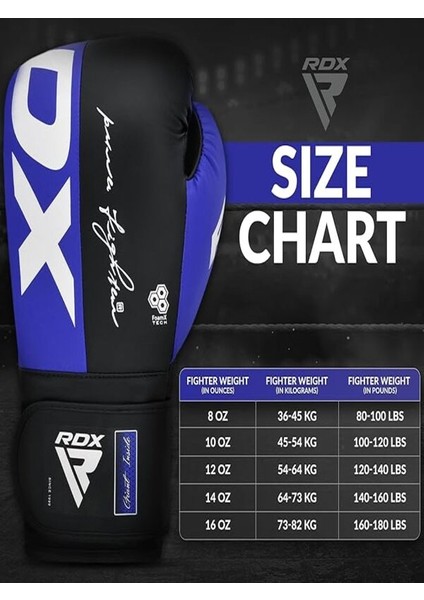 Rex F4 Boks Eldiveni - Mavi/siyah - 14 Oz - RDX0001-MAVİ/SİYAH-14 Oz