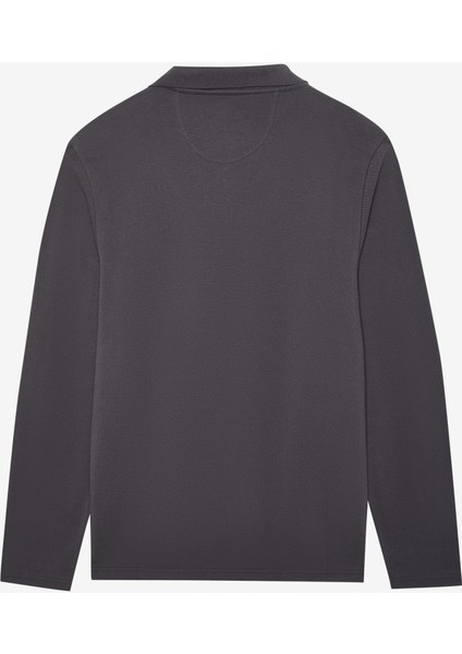 M Polo Casual Comfort Long Sleeve Polo Erkek Antrasit Polo Yaka Tshirt S242198-003 fiyatları
