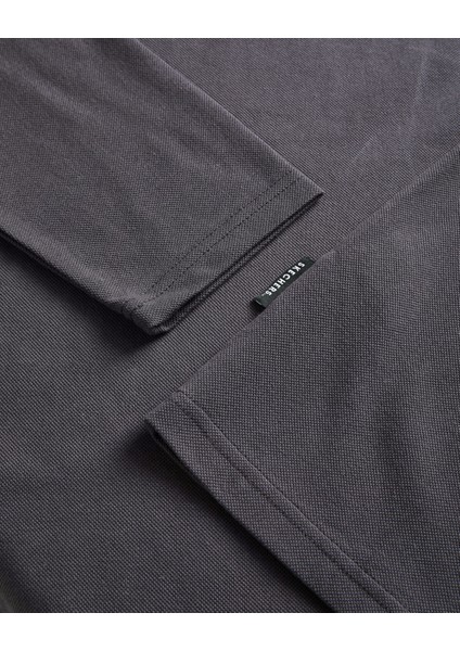 M Polo Casual Comfort Long Sleeve Polo Erkek Antrasit Polo Yaka Tshirt S242198-003 indirimleri