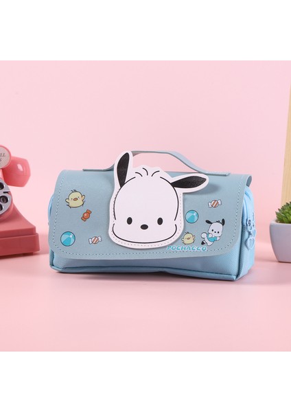 Yeni Sanrio Kurome Melody Pacha Köpek Büyük Kapasiteli Kırtasiye Kutusu Öğrenci Karikatür Depolama Kalem Çantası (Yurt Dışından)