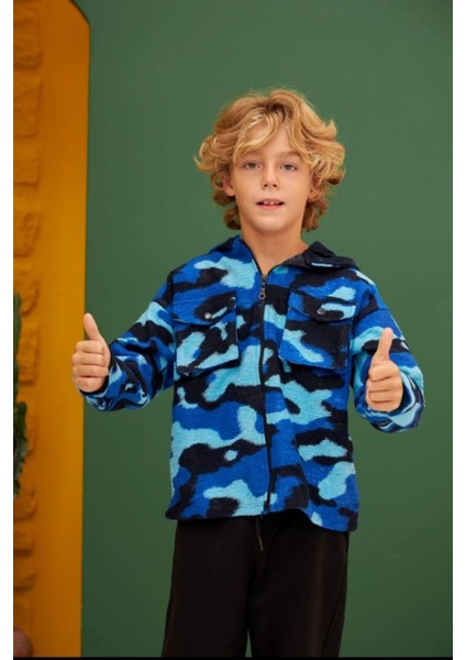 Erkek Çocuk Fermuarlı Kapşonlu Tshirt ve Sweat 2'li Takım