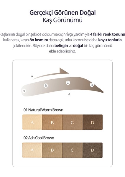 Soğuk Alt Tonlu Kaş Farı Paleti CLIO Kill Brow Shaping Powder Brow (02 Ash Cool Brown