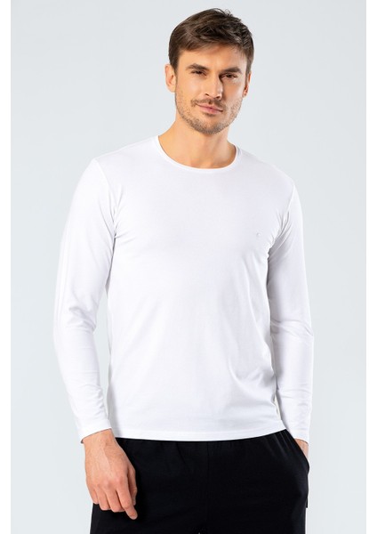 Erkek Uzun Kollu T-Shirt 1333/BEYAZ