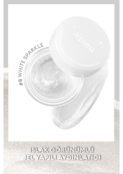MISSHA Islak & Doğal Görünümlü Jel Aydınlatıcı A'PIEU Juicy Pang Glossy Jelly Highlighter (#8 White)