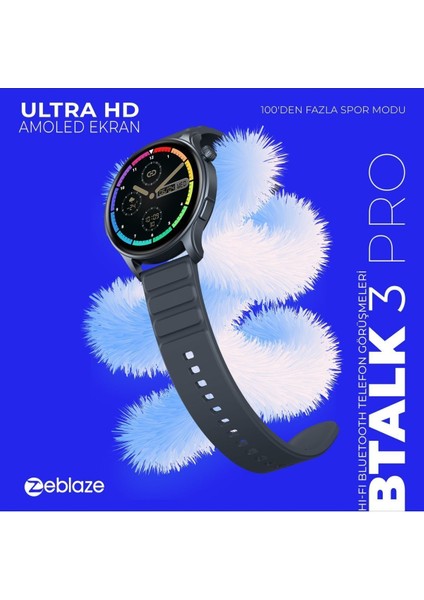 Btalk 3 Pro Midnight Blue Akıllı Saat - Gece Gibi Şık, Uyku Izleme, Uzun Pil Ömrü