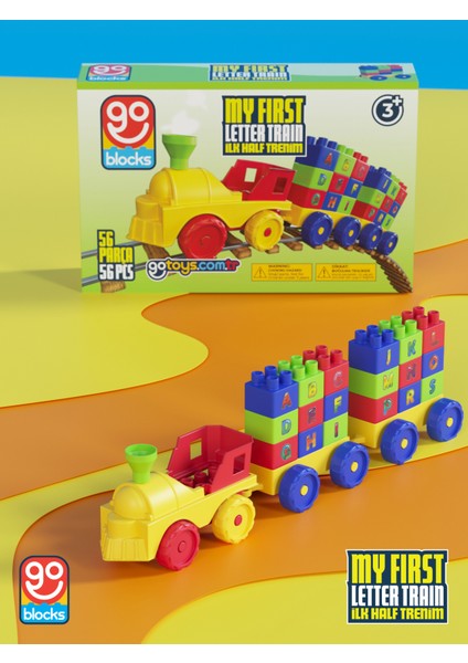 Go Toys Ilk Harf Trenim 56 Parça Yapı Blok Seti Yapı Oyuncakları