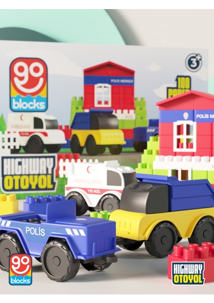 Go Toys Otoyol 100 Parça Yapı Blok Seti Yapı Oyuncakları