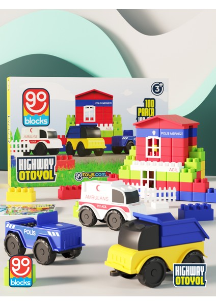 Go Toys Otoyol 100 Parça Yapı Blok Seti Yapı Oyuncakları