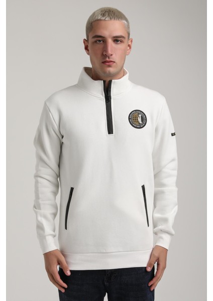Dik Yaka Kiremit Slim Fit Full-Zip Sweatshirt 24FWM64083