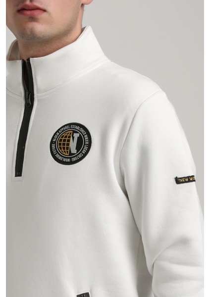 Dik Yaka Kiremit Slim Fit Full-Zip Sweatshirt 24FWM64083