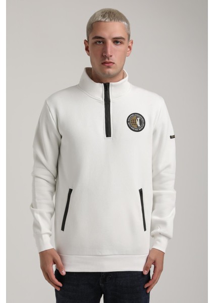 Dik Yaka Kiremit Slim Fit Full-Zip Sweatshirt 24FWM64083