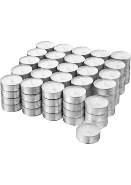 Glimma Tealight Mum Beyaz Beyaz Kokusuz 100