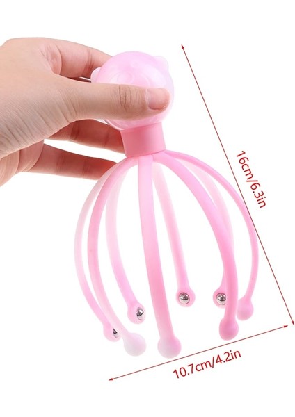 Pembe Kafa Masajı Boyun Masajı Ahtapot Kafa Derisi Stres Relax Spa Şifa Alaşım Sağlık Aracı Vücut Baş Masajı Güzellik Sağlık Aracı (Yurt Dışından)