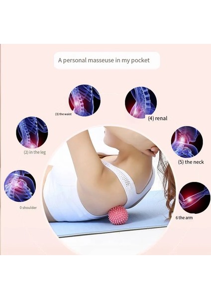 Pembe 6 cm Kirpi Masaj Topu Yoga Fasya Topu Spor Fitness Kas Gevşeme Masaj Sopa Omuz Boyun Bacak Taban Meridyen Topu (Yurt Dışından) modelleri