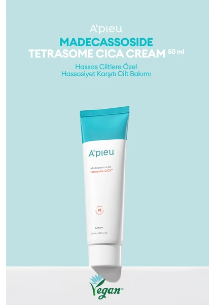 Hassas ve Yıpranmış Ciltler için Cica İçerikli Krem A'PIEU Madecassoside Tetrasome Cica Cream 50ml