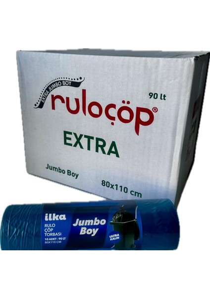 Ilka Extra Jumbo Boy Rulo Çöp Torbası 80x110 Gr 20 Adet