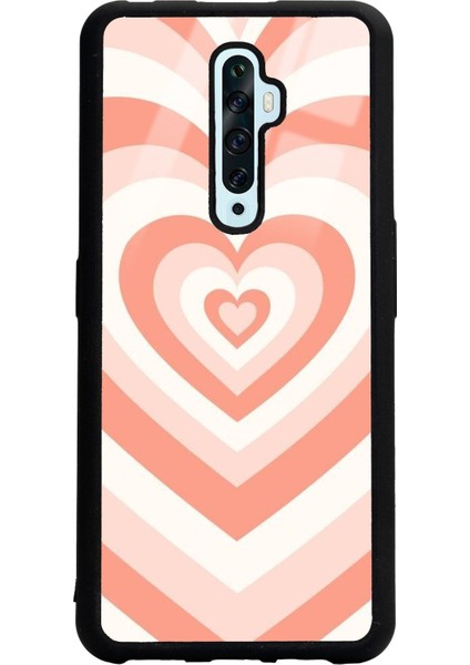 Oppo Reno 2z Orange Heart Tasarımlı Glossy Telefon Kılıfı